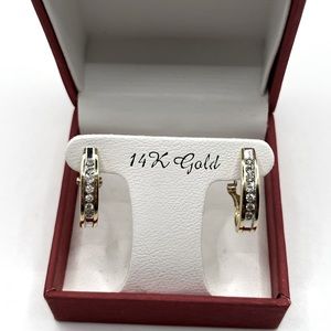 14k Yellow Gold Diamond Earrings